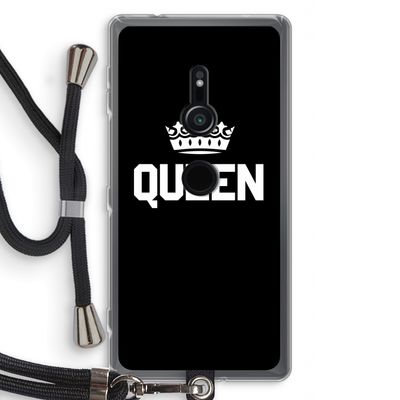 Queen zwart: Sony Xperia XZ2 Transparant Hoesje met koord