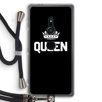 Queen zwart: Sony Xperia XZ2 Transparant Hoesje met koord