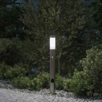 Bolderarmatuur met sensor en stopcontact 80 cm roestvrij staal IP44