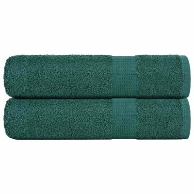VidaXL Badhanddoeken 2 st 100x150 cm 360 g/m² 100% katoen groen
