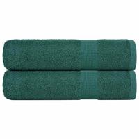 VidaXL Badhanddoeken 2 st 100x150 cm 360 g/m² 100% katoen groen