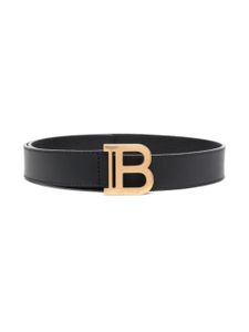 Balmain Kids ceinture en cuir à boucle logo - Noir