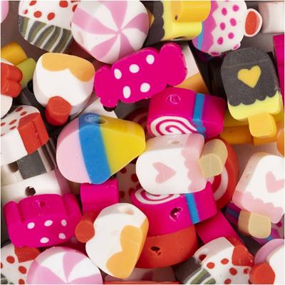 Creativ Company Figuurkralen, zoetigheden, d 10 mm, gatgrootte 1,5 mm, ca. 60 stuk, 60 stuk/ 1 doos