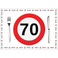 Papieren placemats 70 jaar 10 stuks - thumbnail