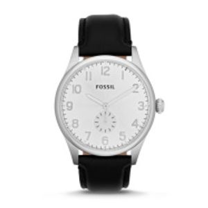 Horlogeband Fossil FS4850 Leder Zwart 22mm