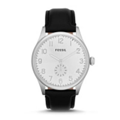 Horlogeband Fossil FS4850 Leder Zwart 22mm