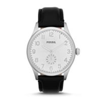 Horlogeband Fossil FS4850 Leder Zwart 22mm
