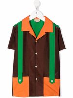 Gucci Kids chemise à détail de sangle - Marron