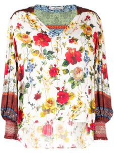 alice + olivia blouse Serena à fleurs - Blanc