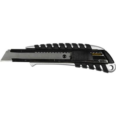 Afbreekmes - snijmes - werkmes - 18 mm - zwart - anti-slip handvat - automatische vergrendeling