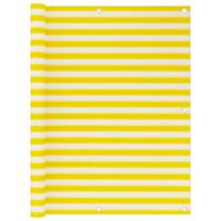 Balkonscherm 120x600 cm HDPE geel en wit