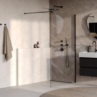 BRAUER Oblivion Inloopdouche - 120x200cm - glascoating - helder glas - mat zwart GS-OBI1H120200MZ