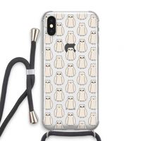 Uilen: iPhone X Transparant Hoesje met koord