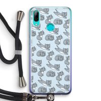 Poezen: Huawei P Smart (2019) Transparant Hoesje met koord