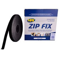 HPX Zip fix klittenband (lus) | Zwart | 20mm x 25m - Z2025L | 12 stuks Z2025L