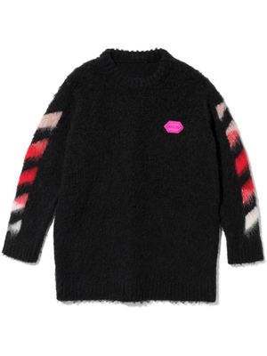 Off-White Kids robe Arrows en maille - Noir