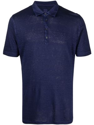 120% Lino polo en lin à manches courtes - Bleu
