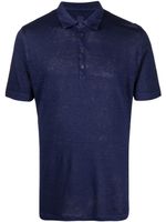 120% Lino Linnen poloshirt - Blauw - thumbnail