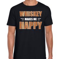 Whiskey makes me happy drank t-shirt / kleding zwart voor heren