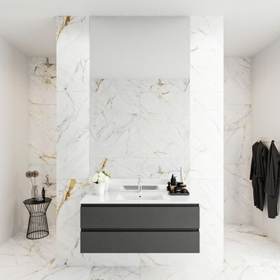 MONDIAZ DENTA 100 badmeubel dark grey 2 lades wastafel midden 1 kraangat