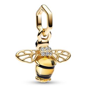 Pandora 762672C01 Hangbedel Sparkling Bee zilver-kleursteen goud-en meerkleurig