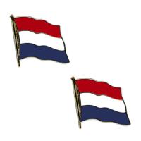 Pin Vlag Nederland - 2x - 2 cm - vlaggen speldje - supporter - mini broche