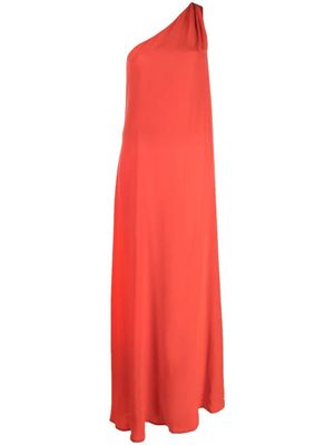 Kiton robe longue en soie à une épaule - Rouge