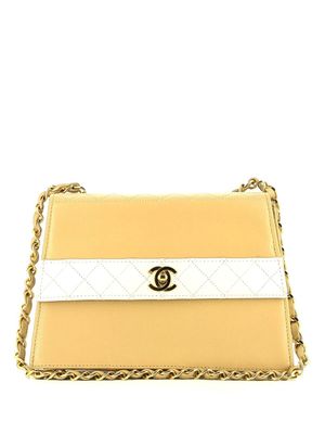 CHANEL Pre-Owned sac porté épaule à loquet CC (1991) - Tons neutres