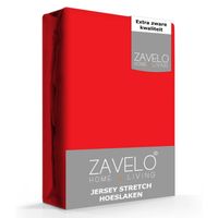 Zavelo® Jersey Hoeslaken Rood-Lits-jumeaux (180x200 cm)