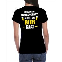 Geen ruggengraat als het om bier gaat fun shirt zwart voor dames drank thema 2XL  -