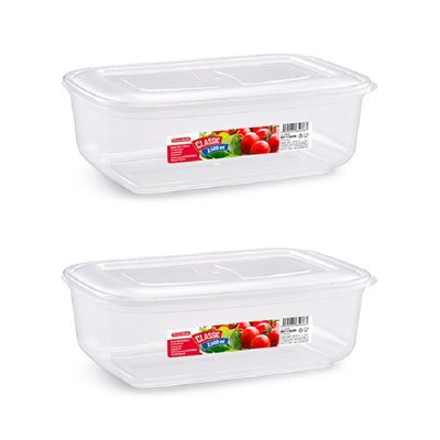 4x diepvries vershoudbakje met stevige deksel 2500 ml 26 x 17 x 8 cm