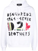 DSQUARED2 hoodie en coton à logo imprimé - Blanc