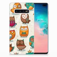 Samsung Galaxy S10 Plus | TPU Hoesje | Vrolijke Uilen