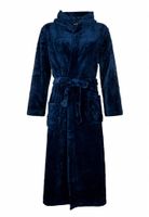 badjas unisex marineblauw met capuchon - fleece - thumbnail