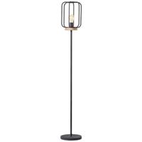 Brilliant Tosh 93145/66 Staande lamp E27 Hout (donker), Zwart (korund)