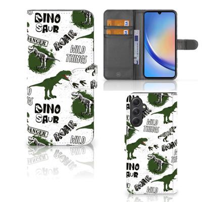 Telefoonhoesje | Met pasjeshouder | voor Samsung Galaxy A24 4G Dinosaurus