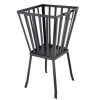 Esschert Design Vuurkorf - zwart - op poten - vierkant - 57 cm