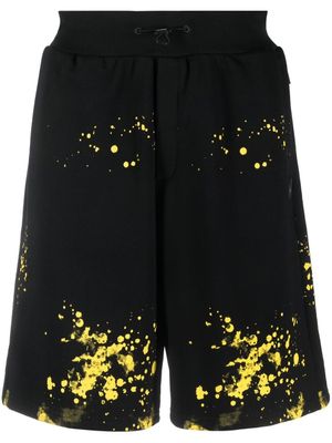 Plein Sport short à effet taches de peinture - Noir