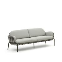 Kave Home 3-zits Tuinbank 'Joncols' 224cm, kleur Grijs/Groen