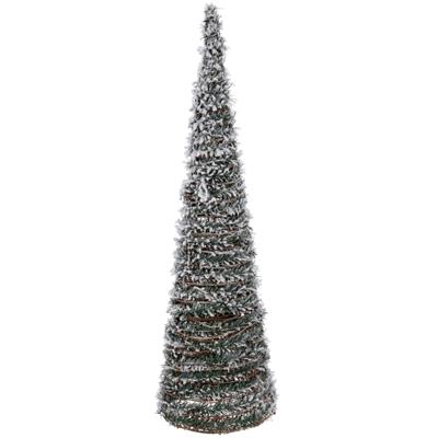 Kerstverlichting Kegel - groen - LED - lamp - 60 cm - kerstdecoratie - rotan - binnen