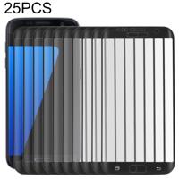 25 stuks voor Galaxy S7 Edge/G935 0.26 mm 9H oppervlaktehardheid 3D explosieveilige colorized Silk-Screen gehard glas schermvullende film (zwart)