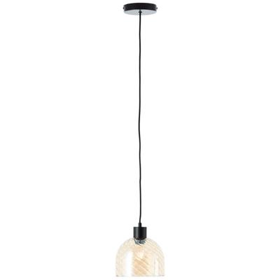 Brilliant HanglampCasto zwart met amber glas - 60108/20