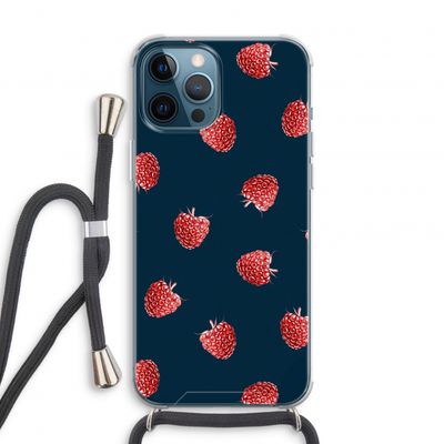 Framboosjes: iPhone 12 Pro Transparant Hoesje met koord
