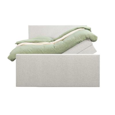 Leen Bakker - Boxspring Met Opbergruimte En Voetbord Liv Egaal - Ecru - 160x200cm - Stof - Crème