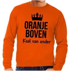 Koningsdag sweater - Oranje boven kaal van onder - heren - trui