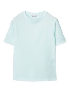 Burberry Kids t-shirt en coton à logo brodé - Bleu