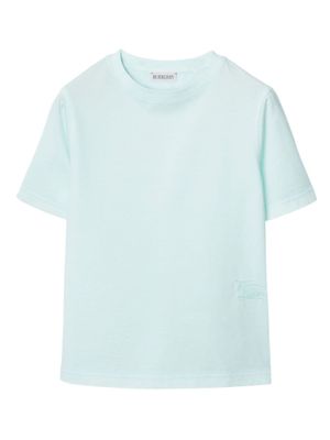 Burberry Kids t-shirt en coton à logo brodé - Bleu