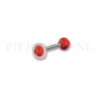 Tongpiercing acryl ufo rood klein