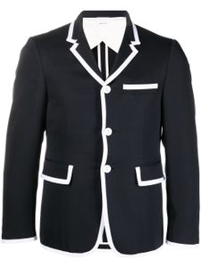 Thom Browne blazer en laine à bords contrastants - Bleu