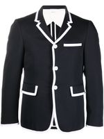 Thom Browne blazer en laine à bords contrastants - Bleu - thumbnail